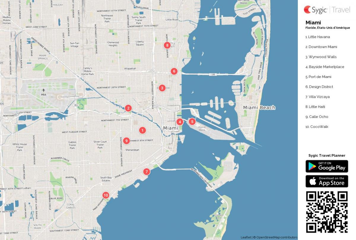 Plan des attractions de Miami