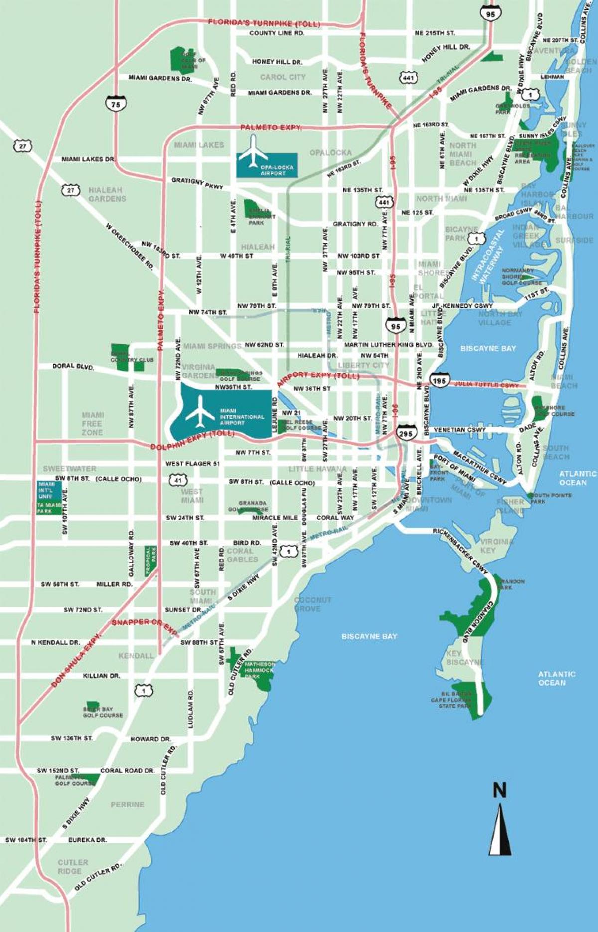 Plan de la ville de Miami