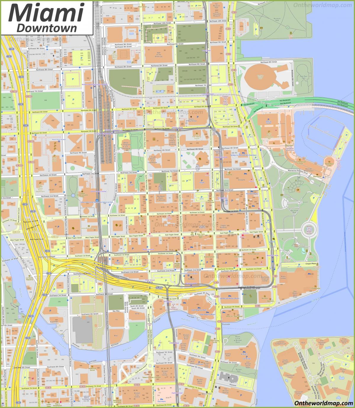 Plan des rues de Miami